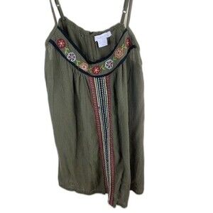 Charlotte Russe Size M Juniors Top Green Spaghetti Strap